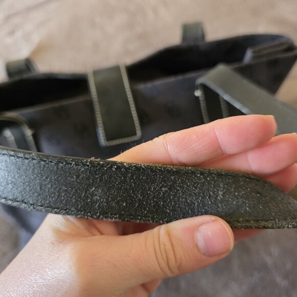 Dooney & Bourke Black Signature Jacquard Canvas Leather Trim Tote Bag w/ Pouch - Picture 11 of 16